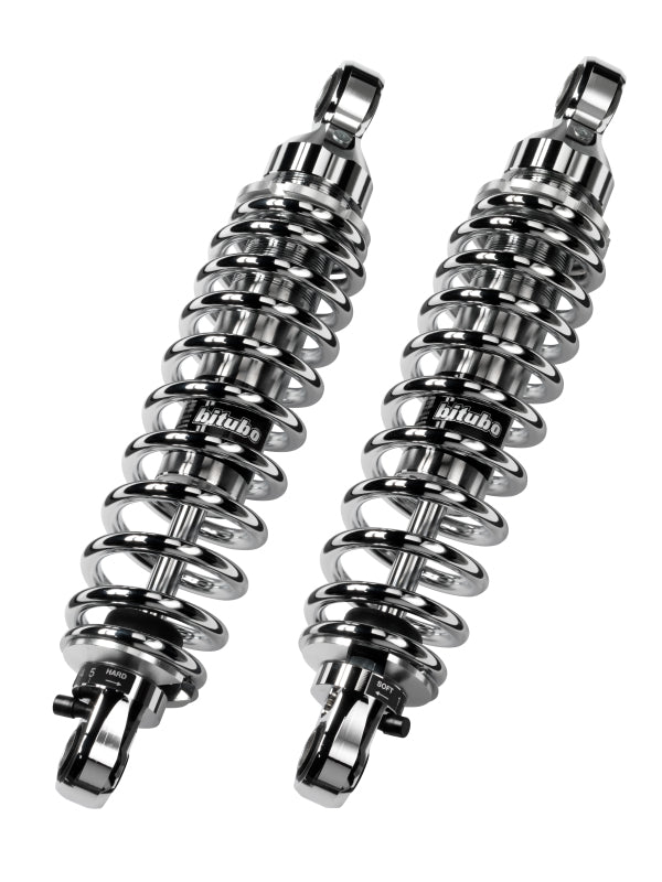 Bitubo Suspension Bitubo WME0 Twinshocks Adjustable: Spring Preload, Rebound, Length 306mm, Chrome Edition HD050WME03