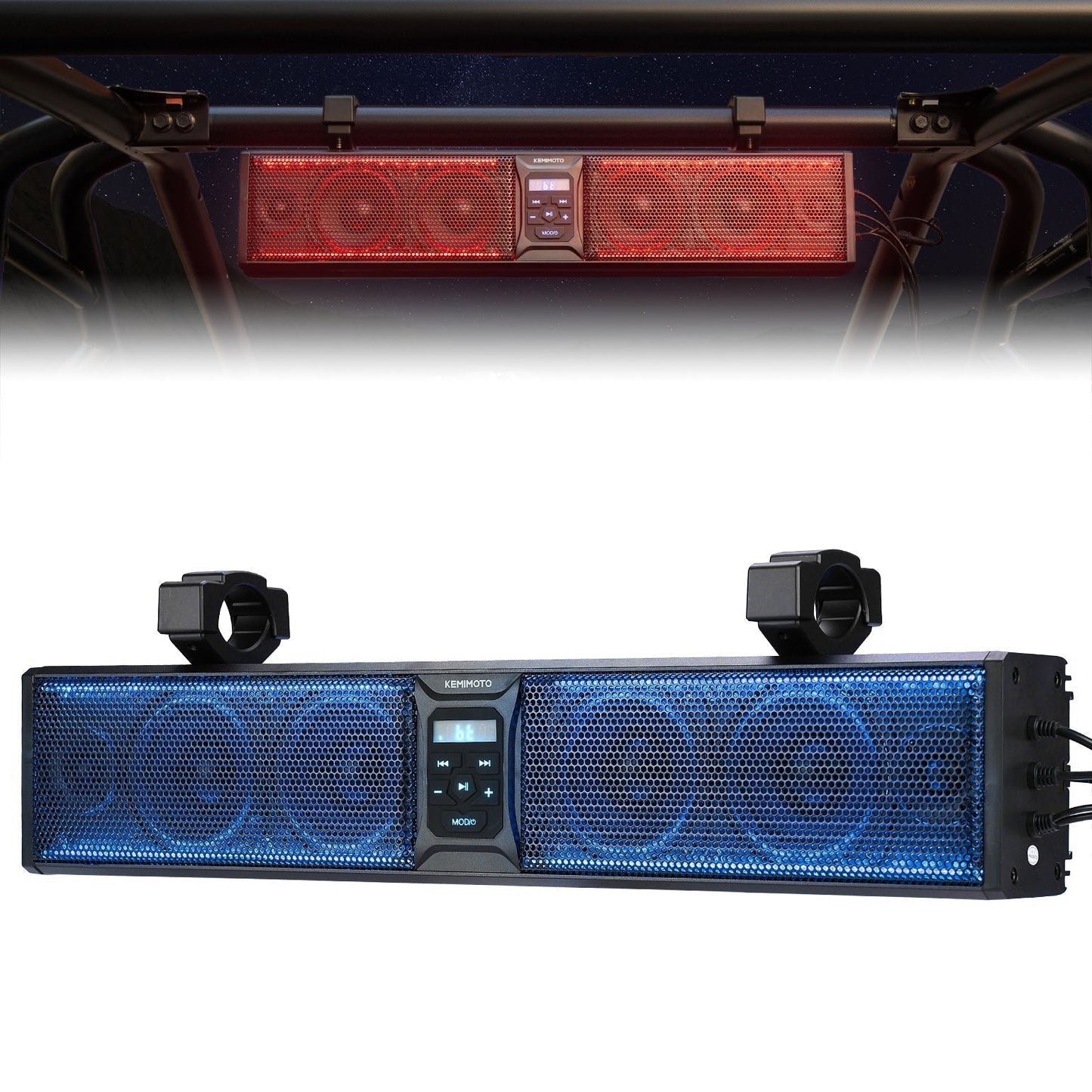 Kemimoto 6 Speaker 26 Inch RGB Bluetooth Sound Bar Polaris RZR/ 570/ 8