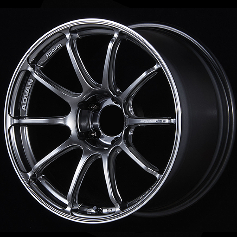 Advan RSIII 18x8.0 / +54 Offset / 5x114.3 / 73mm Bore / Racing Hyper Black and Ring YA38G54EHBR