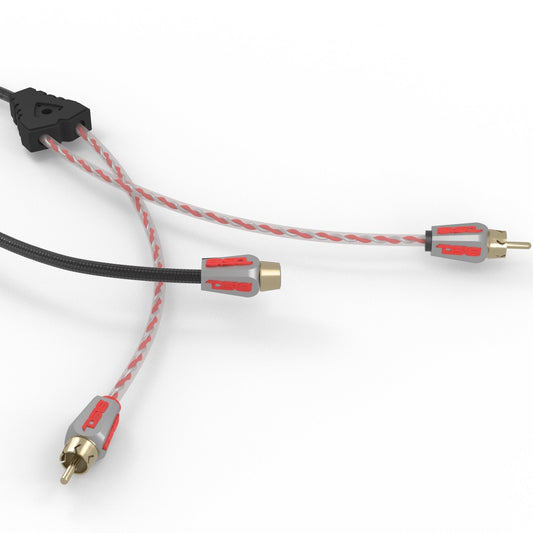 Level 3 RCA 100% Copper OFC Y Connector 1 FEMALE to 2 MALE - BLACK - RED