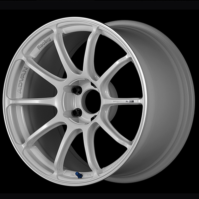 Advan RSIII 18x9.0 / +25 Offset / 5x114.3 / 73mm Bore / Racing White Metallic and Ring YA38I25EWMR
