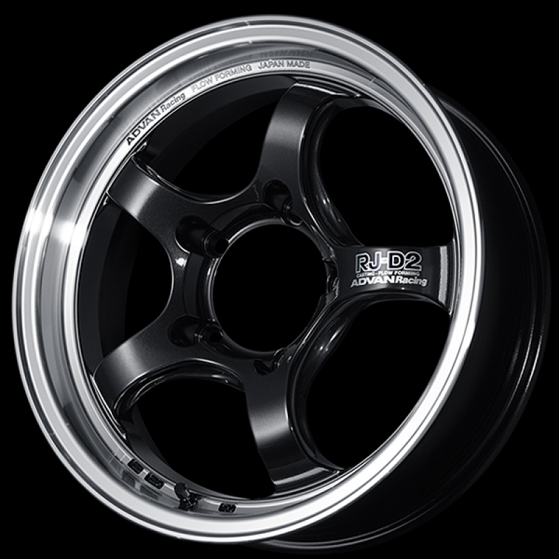 Advan RG-D2 15x5.0 / +38 Offset / 4x100 / 63mm Bore / Machining and Black Gunmetallic YAT5A38ABG
