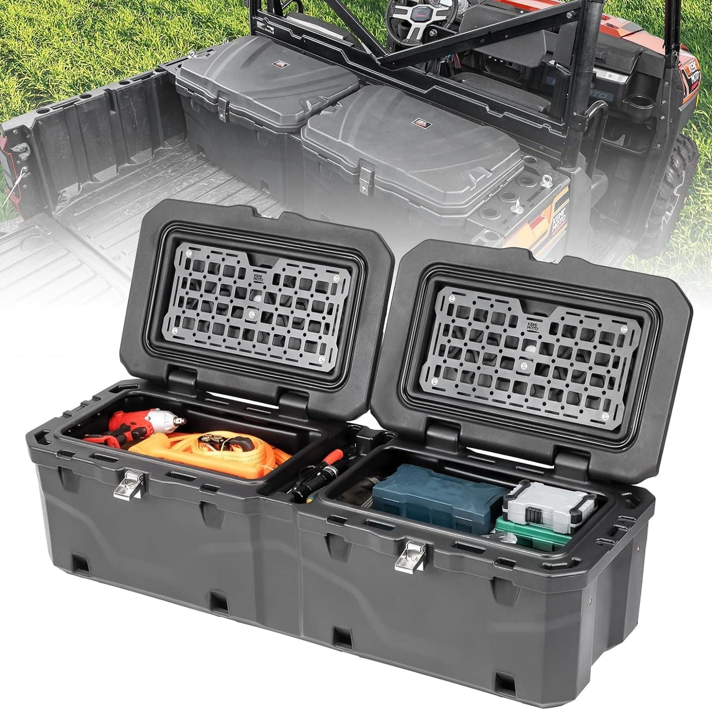 Kemimoto UTV Bed Box 29GAL Polaris Ranger 1000 / XP 1000 / CREW 2018-2