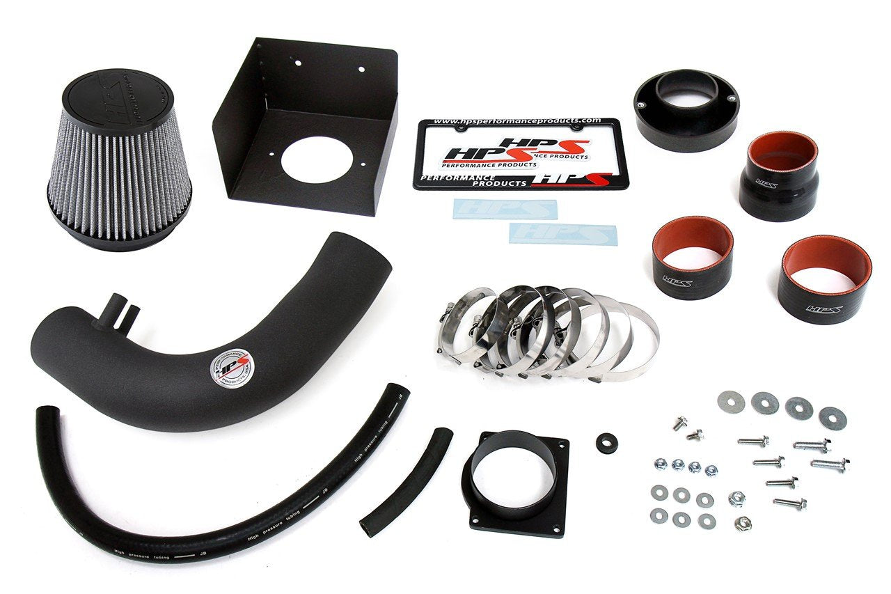 HPS Performance Shortram Air Intake Kit 2004 Ford F150 Heritage 4.6L V8, Includes Heat Shield, Black