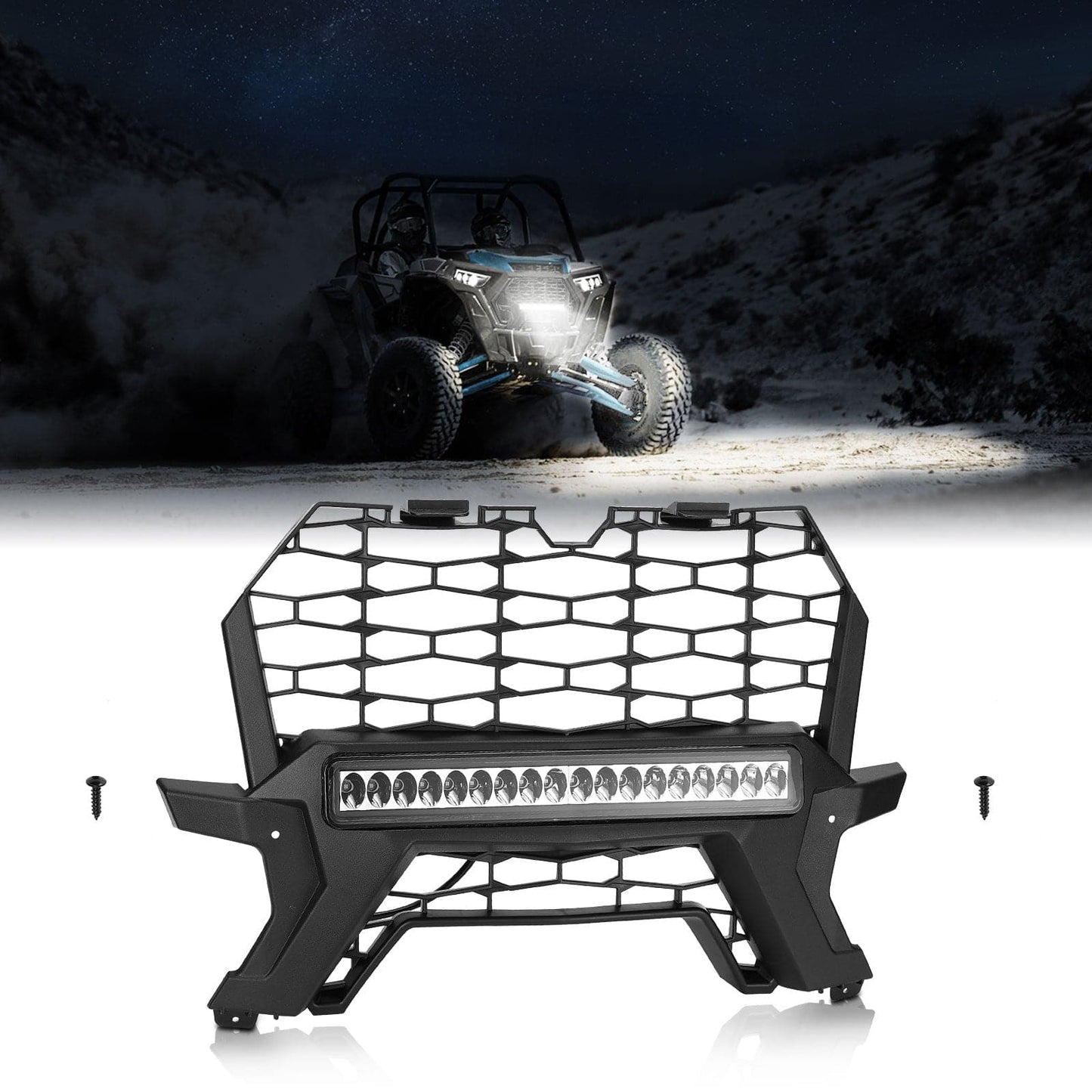 Kemimoto Front Lower Mesh Grill Radiator Guards Polaris RZR XP 1000/ T