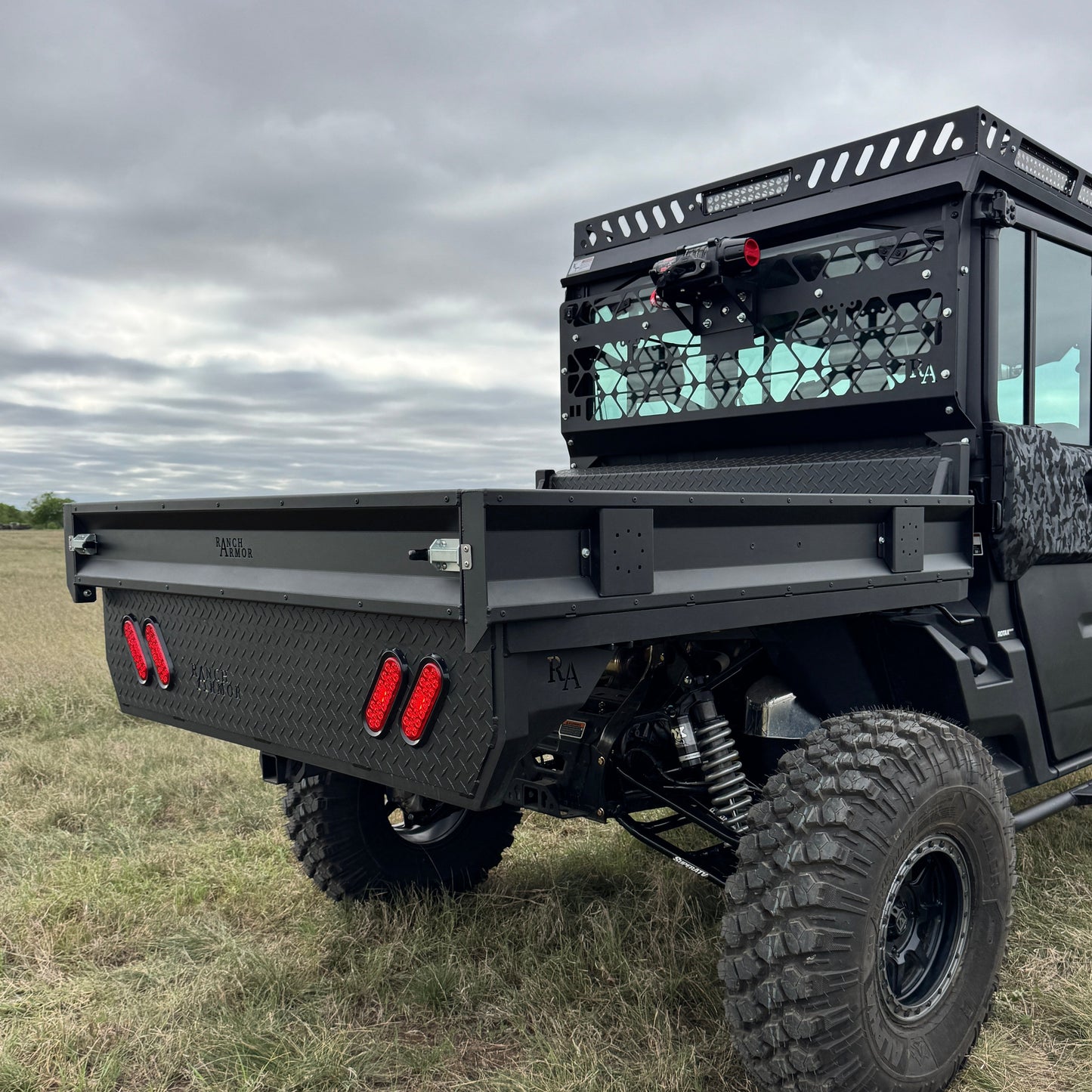 Can-Am Defender Aluminum Flatbed with Side Rails and Tailgate