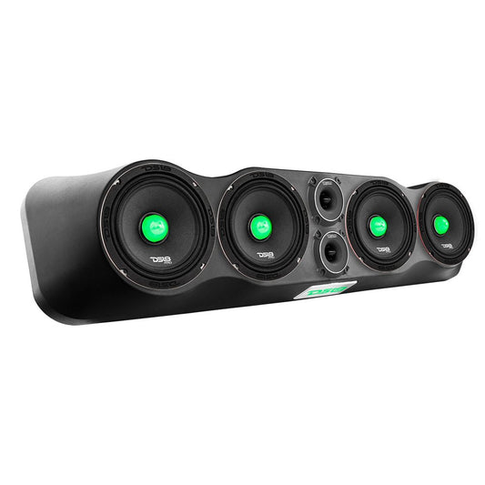 35" High Density ABS Universal Speakers Enclosure 4 X 6.5" and 2 x 3" Tweeters - Multi-Application Design for Cars, Trucks, ATVs, UTVs