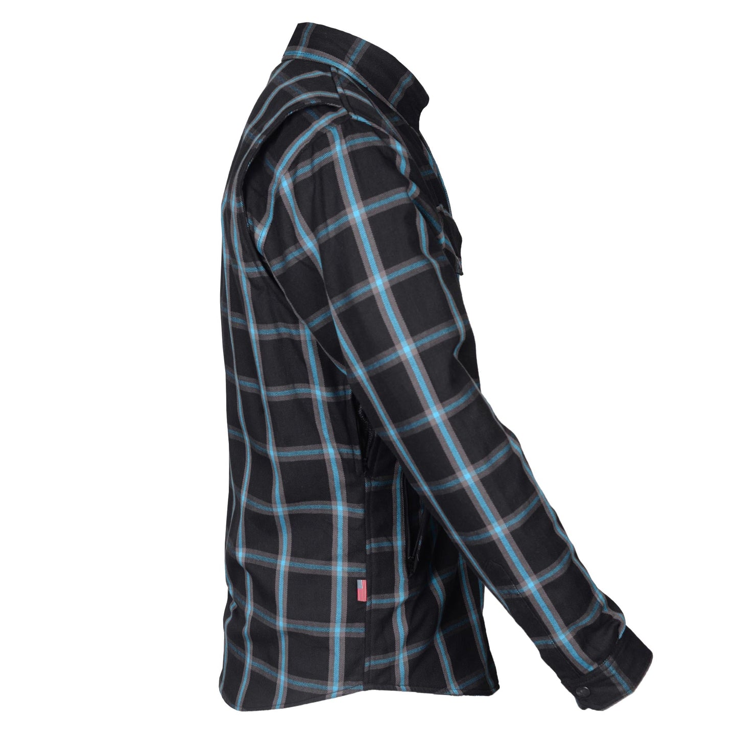 Protective Flannel Shirt - Black and Blue Stripes