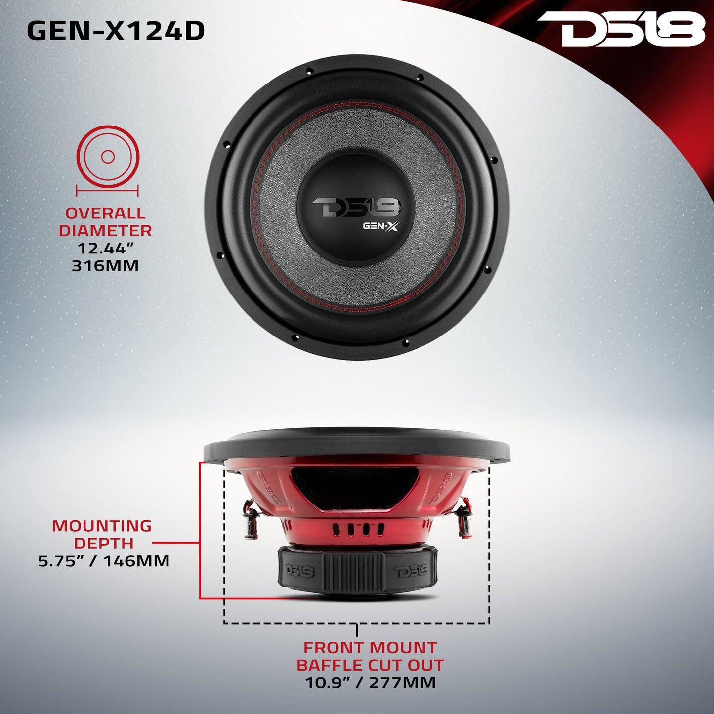 GEN-X 12" Subwoofer 450 Watts Rms DVC 4-Ohm