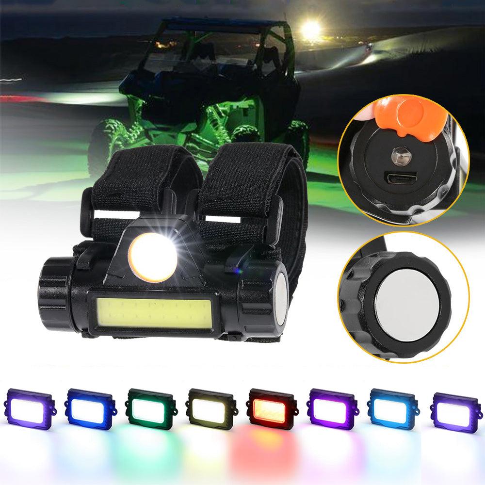 Dome Light UTV Interior Light Universal Roll Bar Cage Mount + RGBW LED Rock Light with Bluetooth Control for Polaris, Can-Am, UTV, ATV, Off-road Vehicle