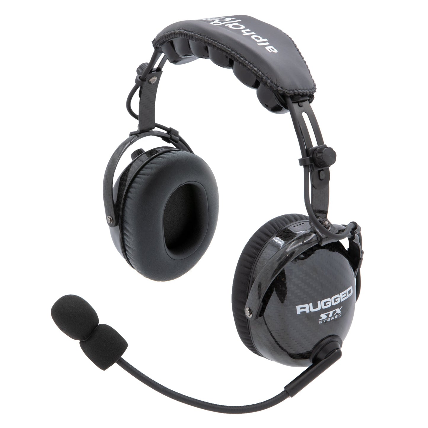 AlphaBass Carbon Fiber Stereo Headset with Bass Boost and Volume Control (OTH and BTH) - Behind The Head