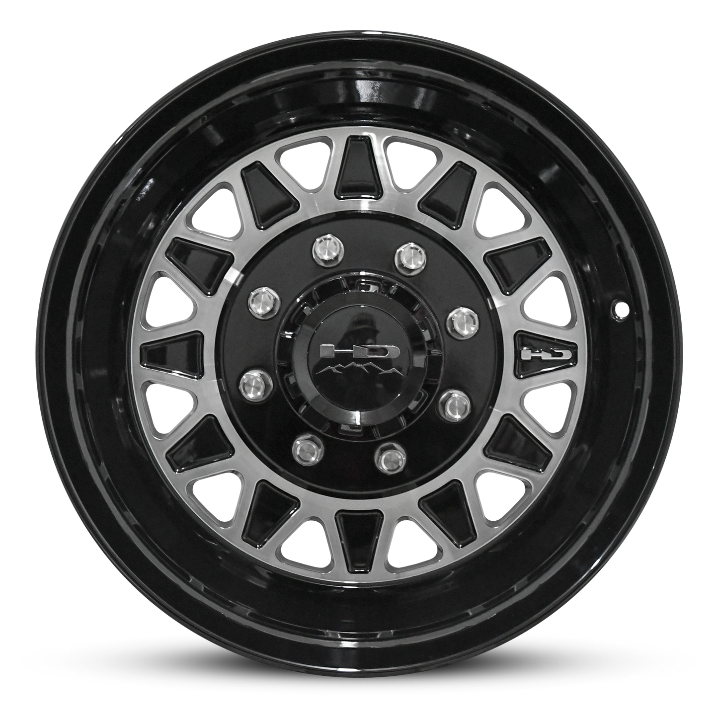 HD Trailer HDT Forged 17.5x6.75 +0 8x165mm 128.6mm Gloss Black/Machined Face - Lug Centric