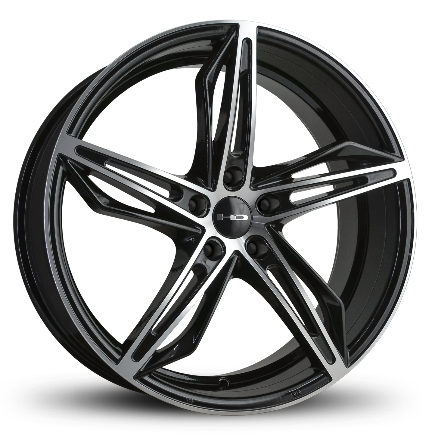 HD Wheels Fly Cutter 20x8.5 +35 5x114.3mm 73.1mm Gloss Black/Machined Face