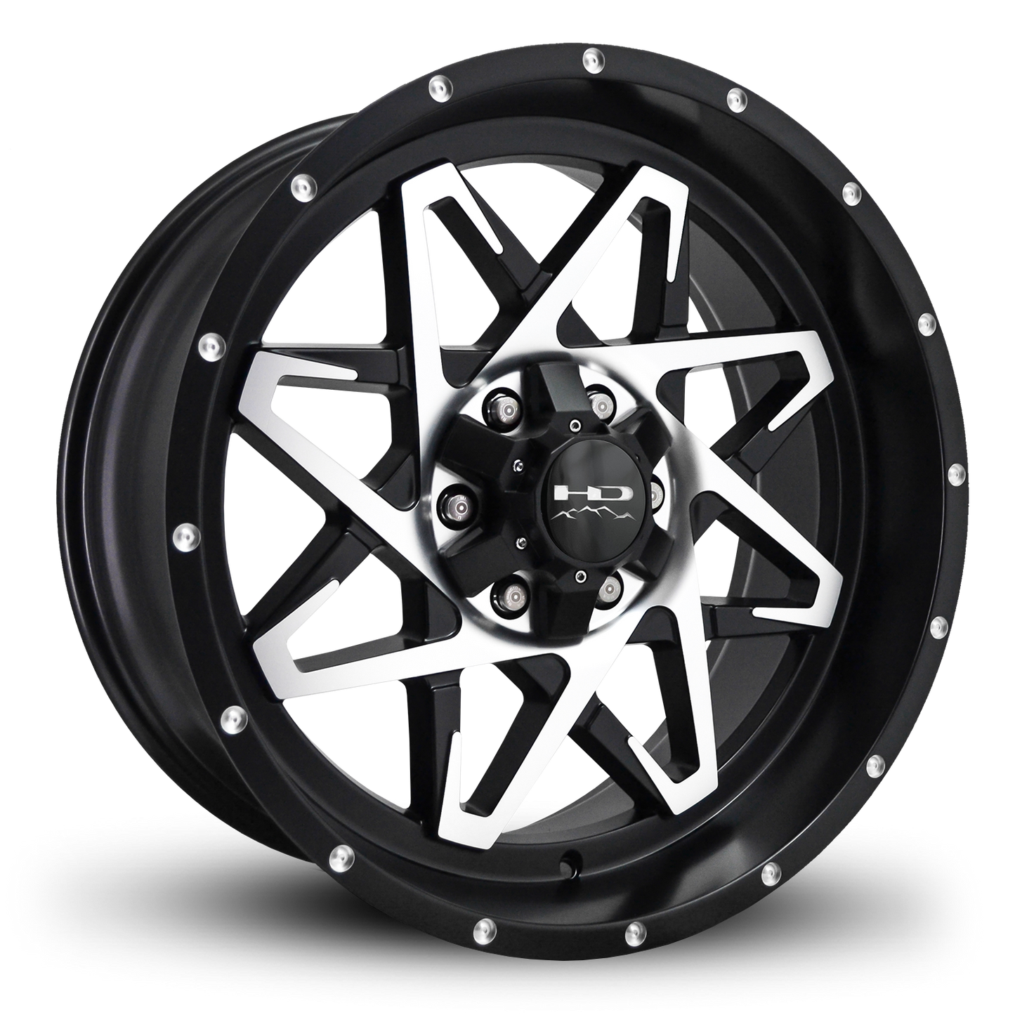 HD Offroad Caliber 20x9 -10 6x135/6x139.7mm 106.2mm Satin Black/Machined Face