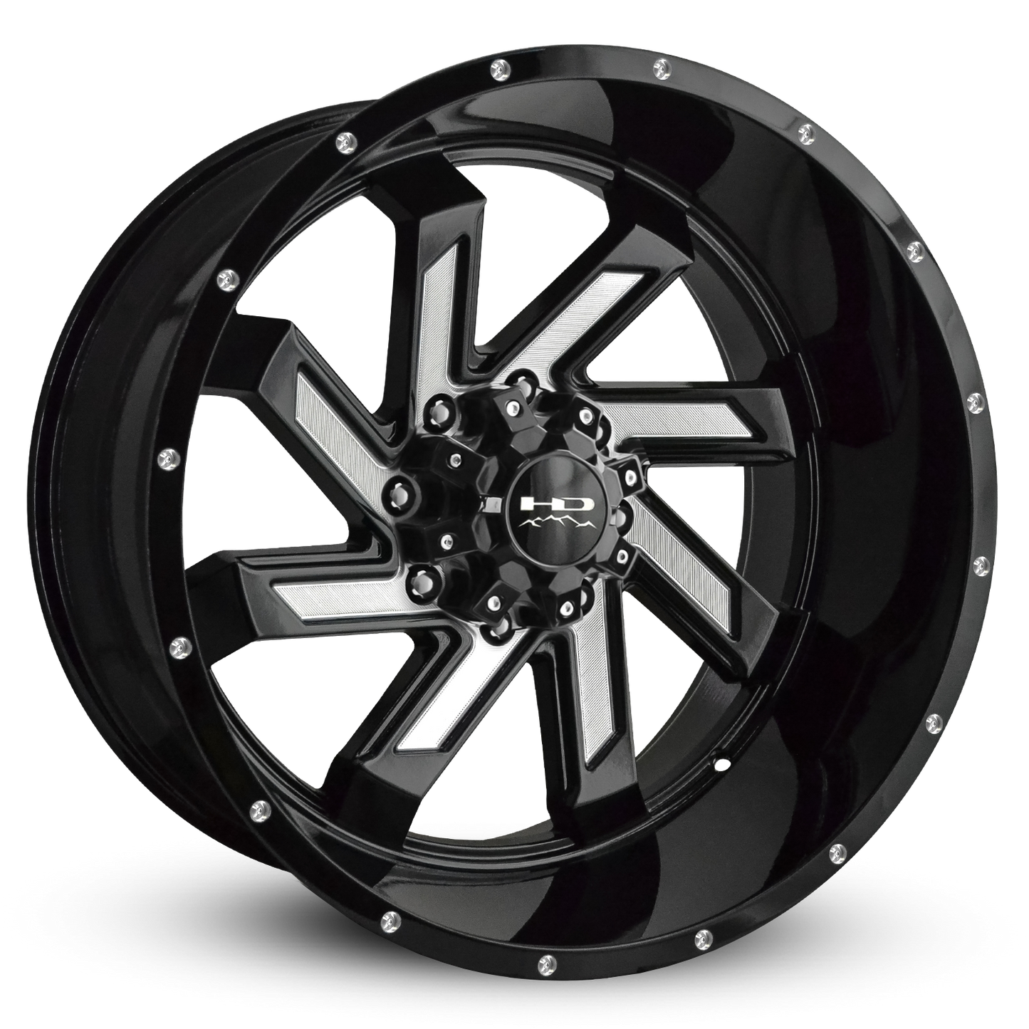 HD Offroad Saw 22x12 -44 8x170mm 125.1mm Gloss Black/Milled Face