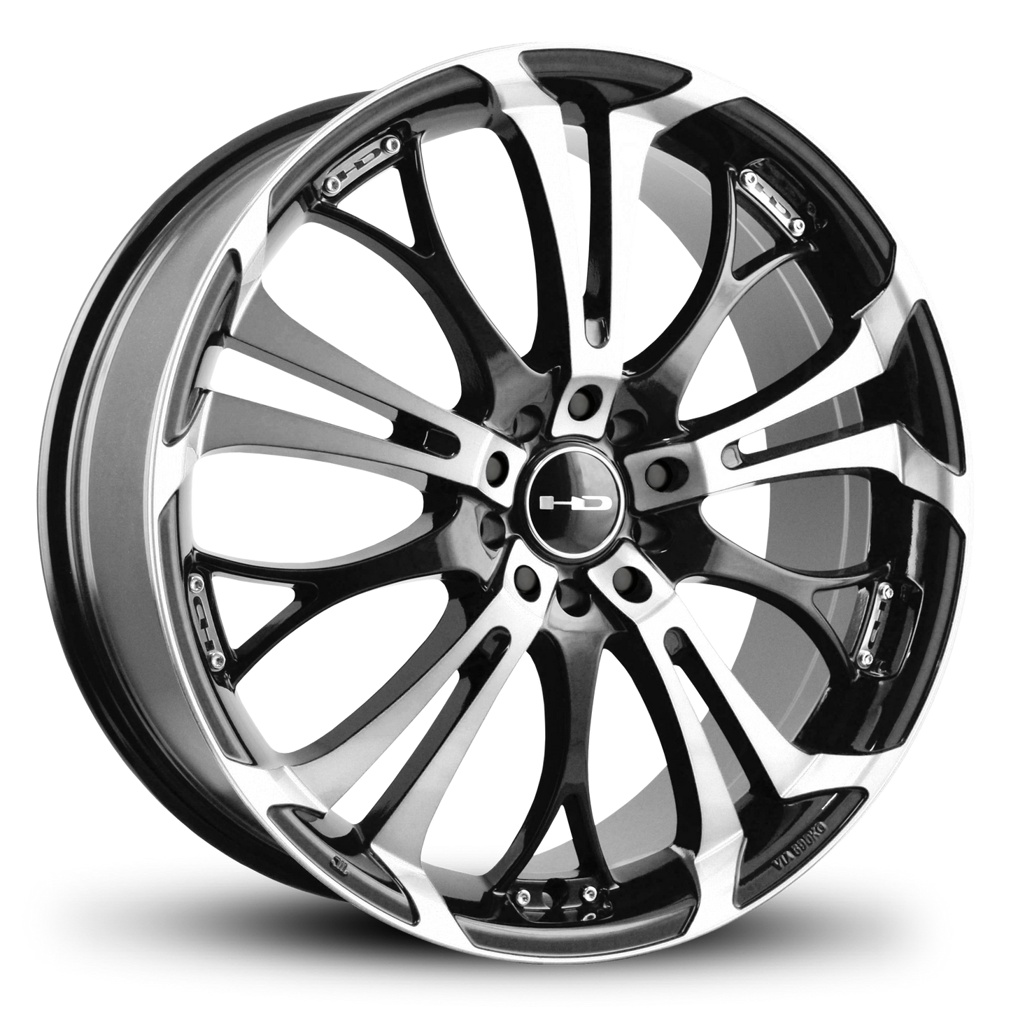 HD Wheels Spinout 17x7 +45 5x105/5x114.3mm 73.1mm Gloss Black/Machined Face