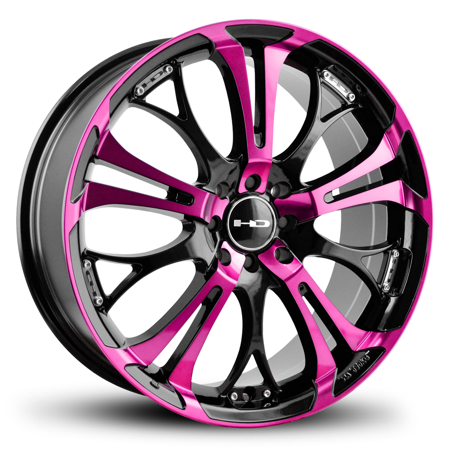 HD Wheels Spinout 17x7 +40 4x100/4x114.3mm 73.1mm Gloss Pink&BK/Machined Face