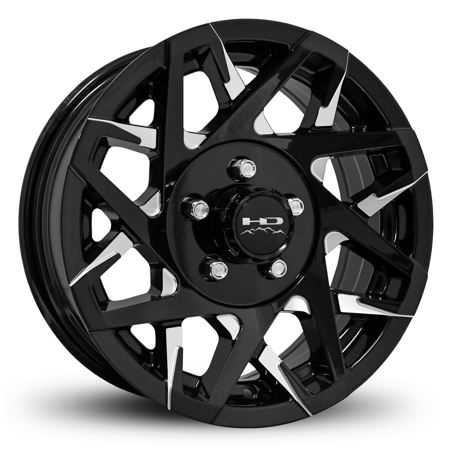 HD Trailer Canyon 14x5.5 +0 5x114.3mm 83mm Gloss Black/Milled Face