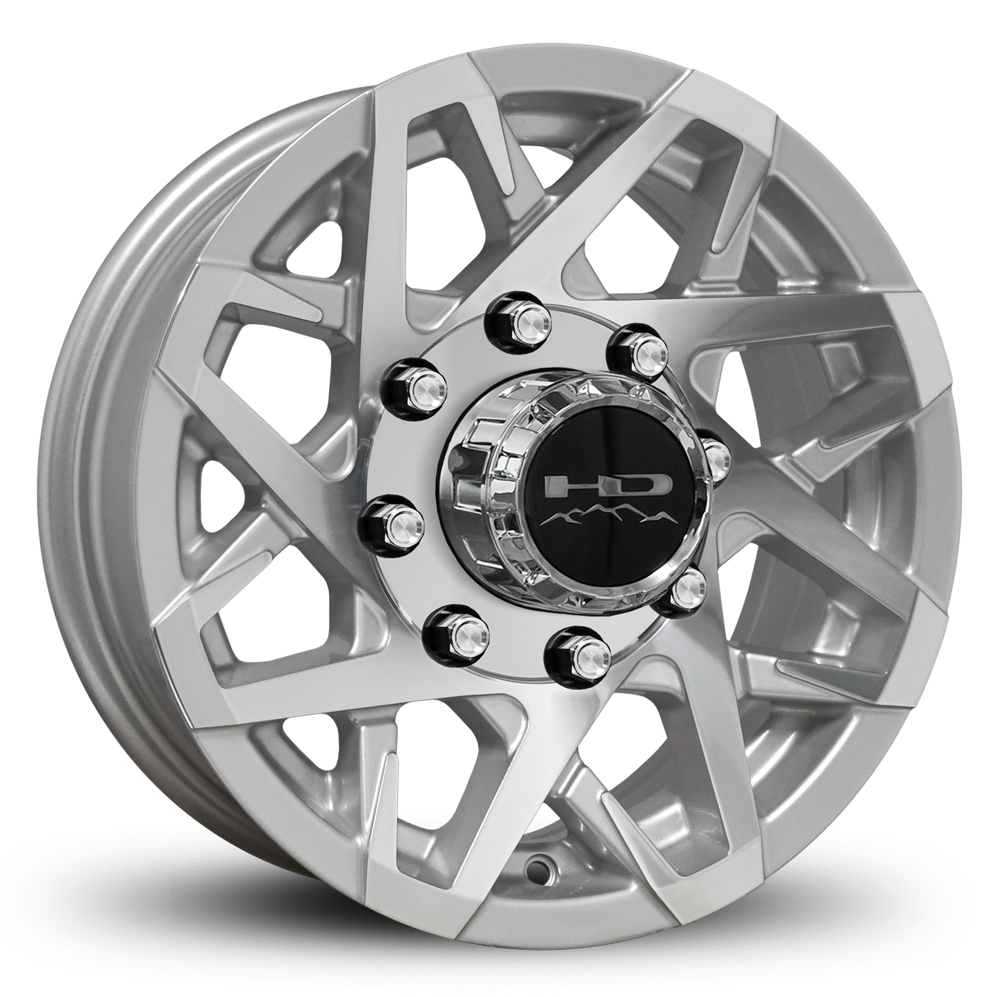HD Trailer Canyon 16x6 +0 8x165mm 128.6mm Gloss Silver/Machined Face