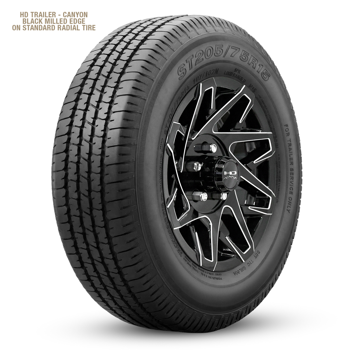 HD Trailer Canyon 15x6 +0 6x139.7mm 108mm Gloss Black/Milled Edge