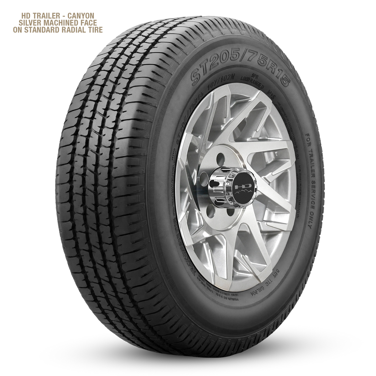 HD Trailer Canyon 16x6 +0 8x165mm 128.6mm Gloss Silver/Machined Face