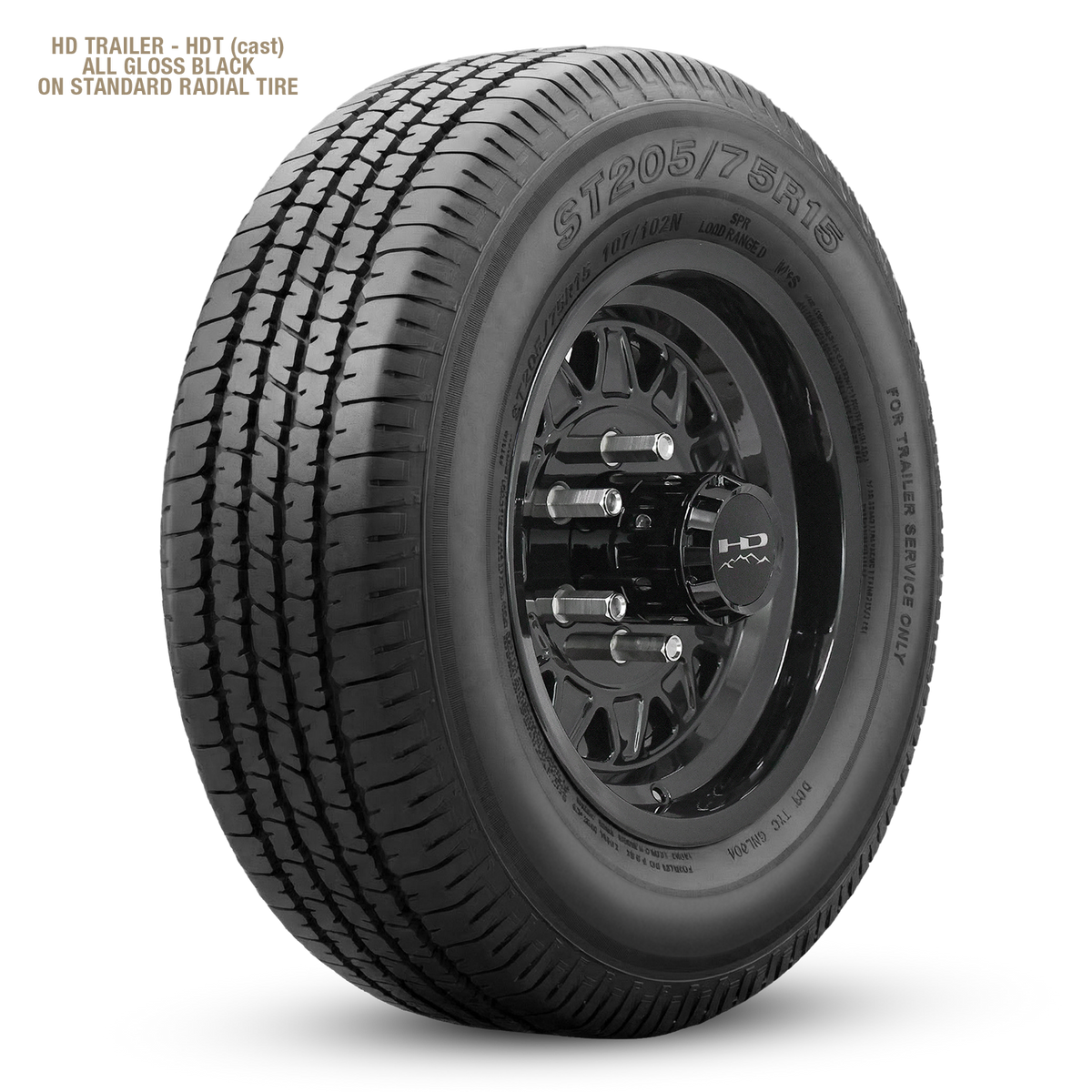 HD Trailer HDT Cast 15x6 +0 6x139.7mm 108mm Gloss Black