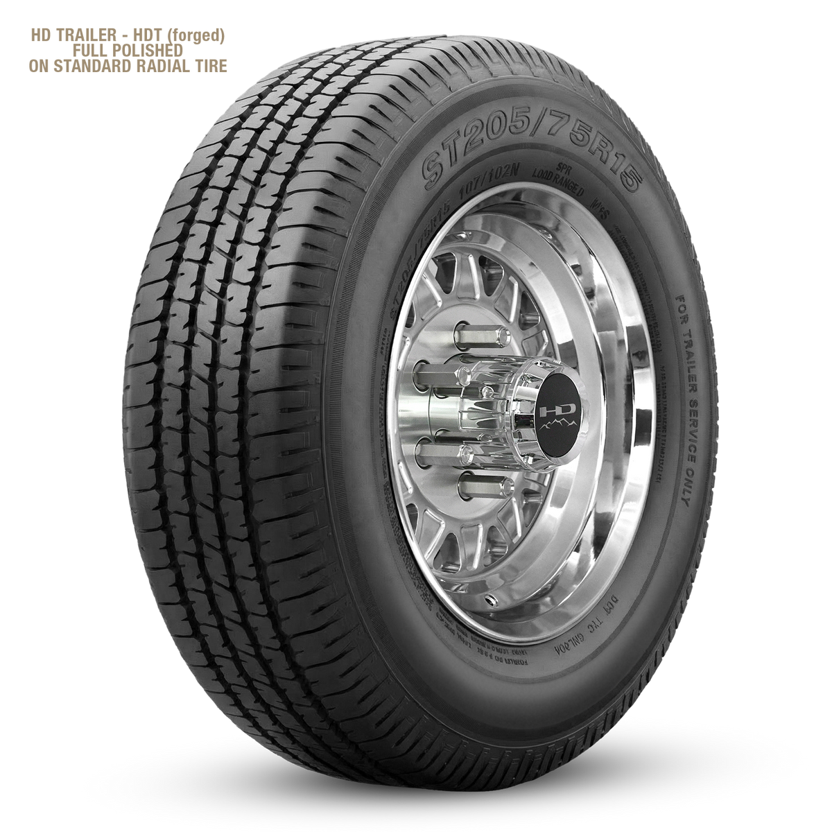 HD Trailer HDT Forged 17.5x6.75 +0 8x165mm 128.6mm Full Polish - Lug Centric