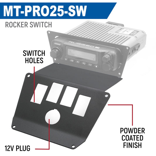 Lower Accessory Panel for 2025 Polaris RZR Pro XP Pro R and Pro S Radio Mount - Rocker Switch