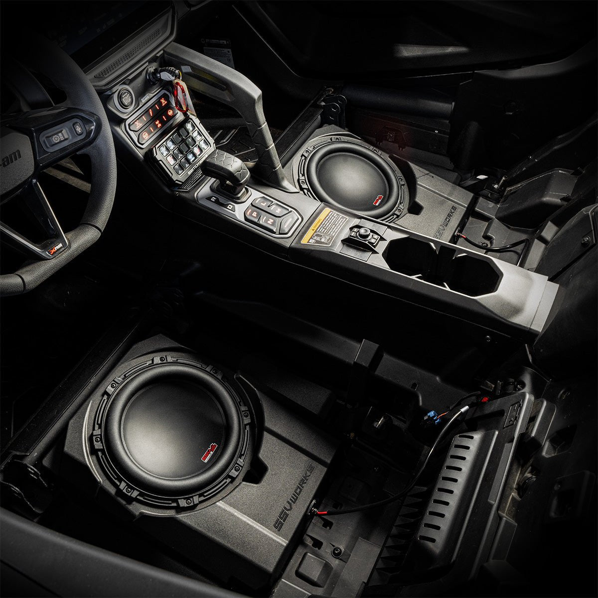2024 Can-Am® Maverick R, Phase-5 V-Spec 1650watt 6-Speaker System