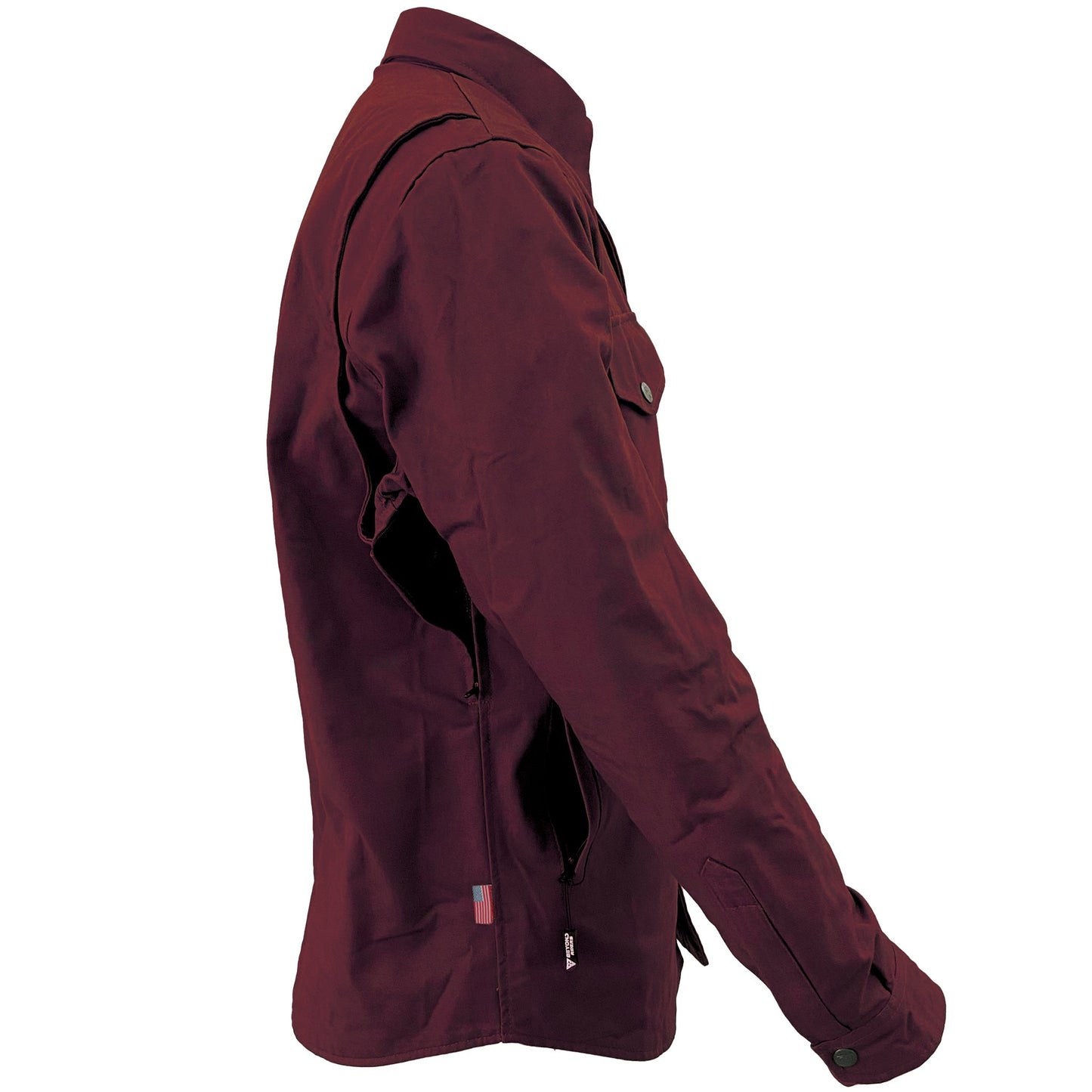 Protective Canvas Jacket for Men - Red Maroon