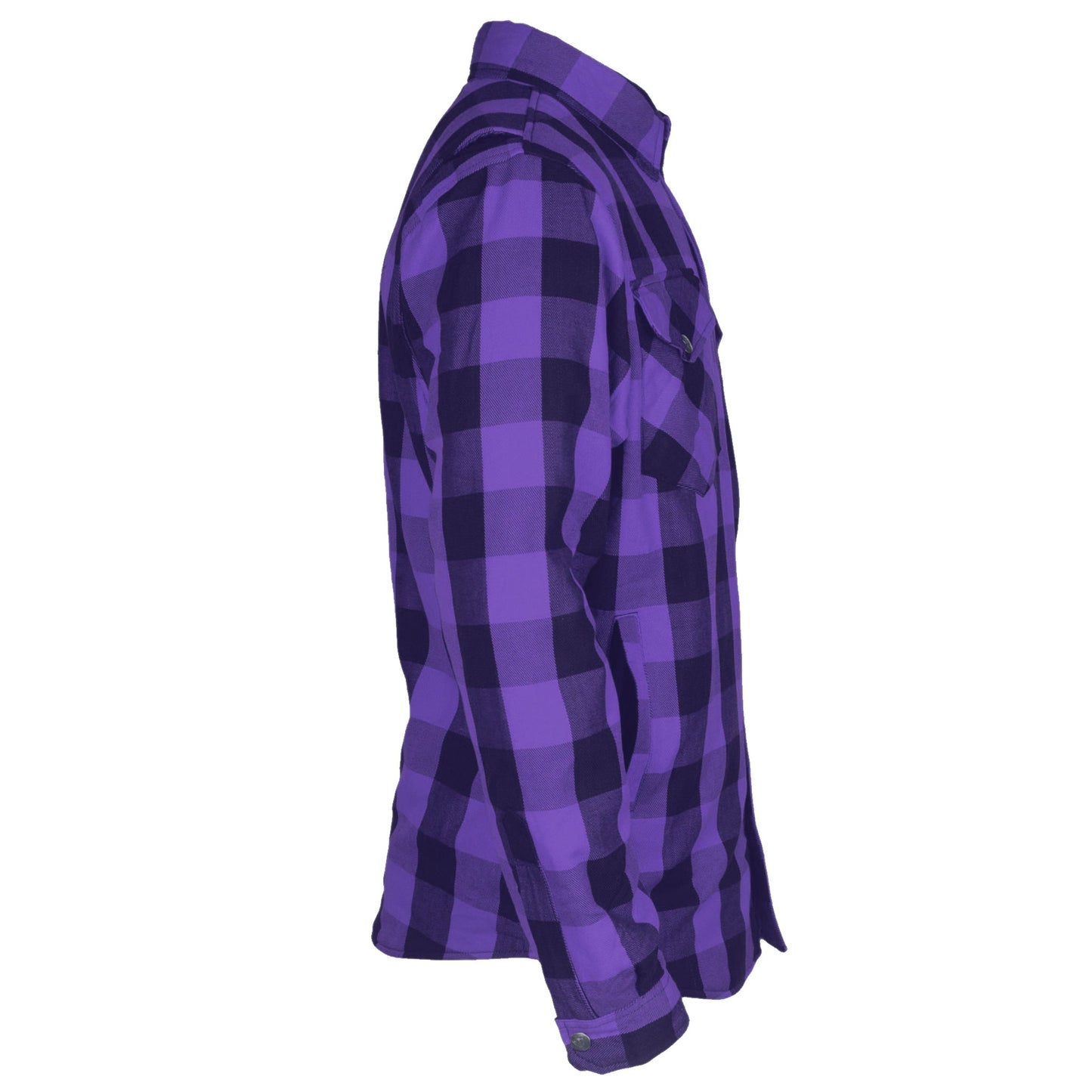 Protective Flannel Shirt - Purple and Black Checkered