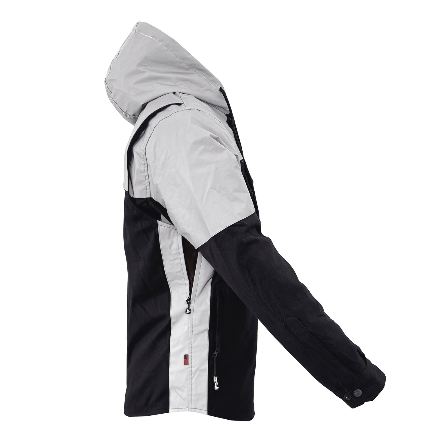 Protective Reflective Flannel Hoodie "Alloy Eclipse" For Men - Black and Silver