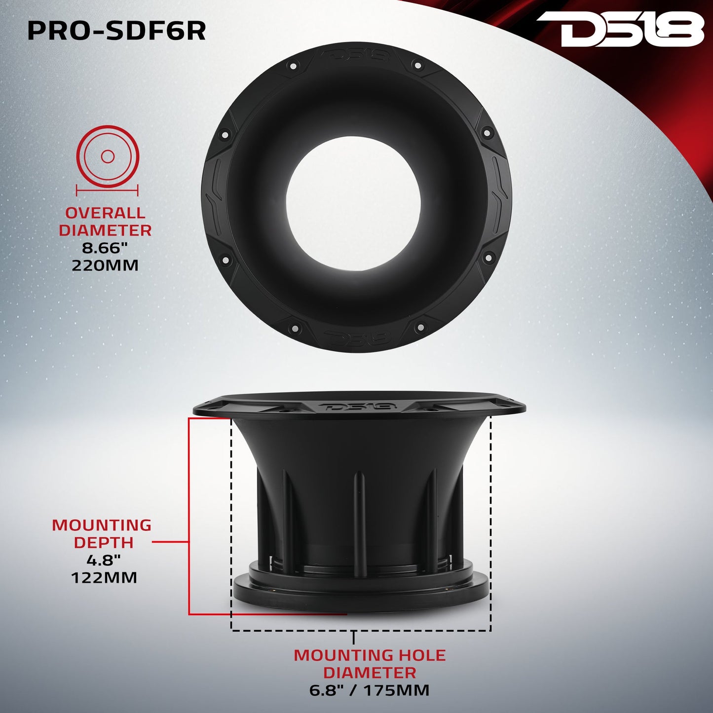 6.5” Round Bolt-On Horn Diffuser