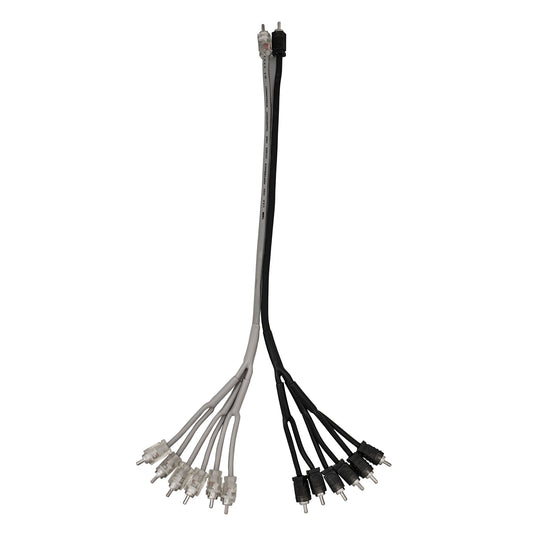Level 2 RCA 100% Copper OFC Y Connector 2 MALE to 12 MALE 1.5 Feet - SILVER