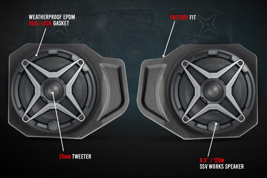 2018-2022 Polaris Ranger XP1000 6.5" Front Speaker-Pods