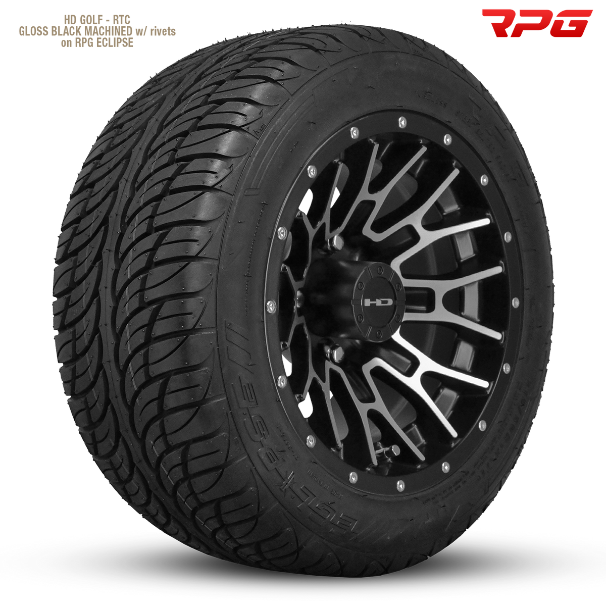 HD Golf RTC 14x7 -14 4x101.6mm 68.2mm Gloss Black/Mchnd Fc Blk Riv