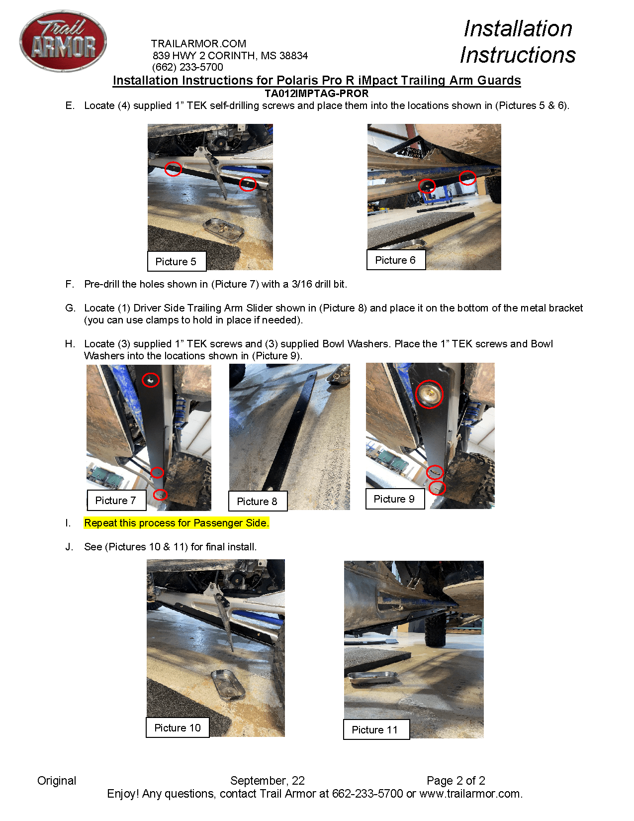 Trail Armor iMpact Trailing Arm Guards for Polaris RZR Pro R