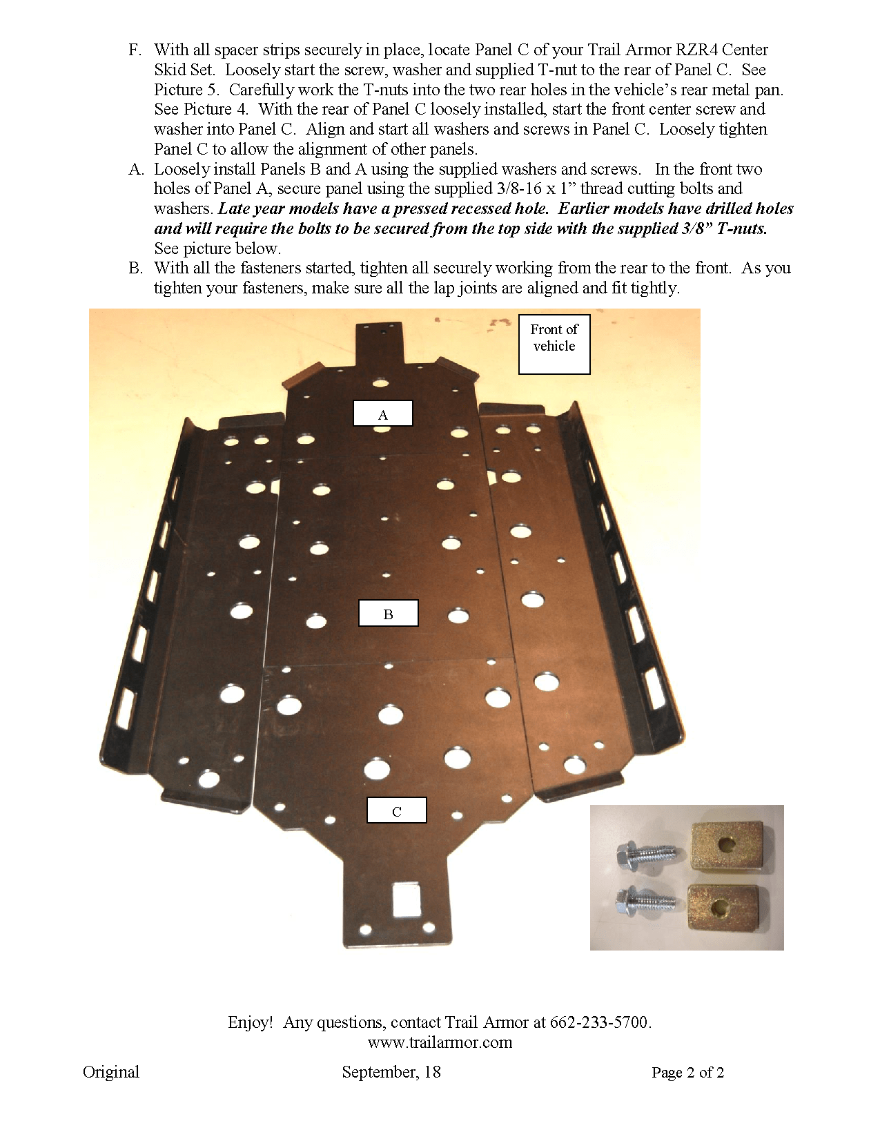 Trail Armor Center Skid for 2008-14 Polaris RZR 4 800