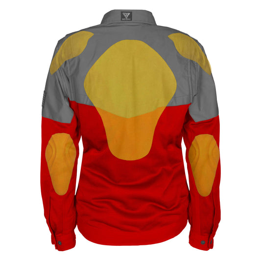 Summer Mesh Reflective Shirt Red Nebula for Women