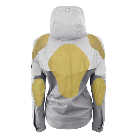 Protective Reflective Flannel Hoodie "Twilight Titanium" For Women - Grey and Silver