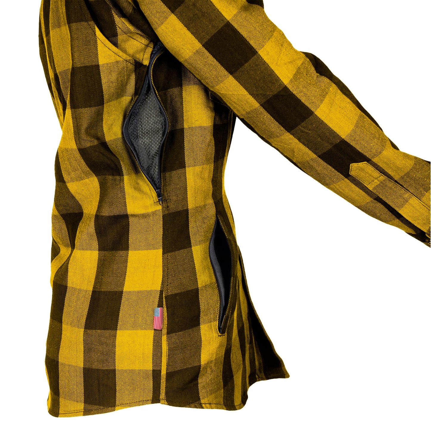 Protective Flannel Shirt for Women - Yellow and Black Checkered