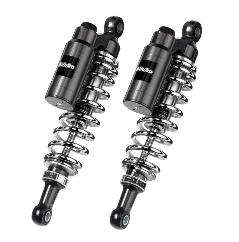 Bitubo Suspension Bitubo WMT0 Twinshocks Adj.: Spring Preload, Reb., Comp., Length 321mm, Piggyback Tank, Chr Edition HD043WMT03