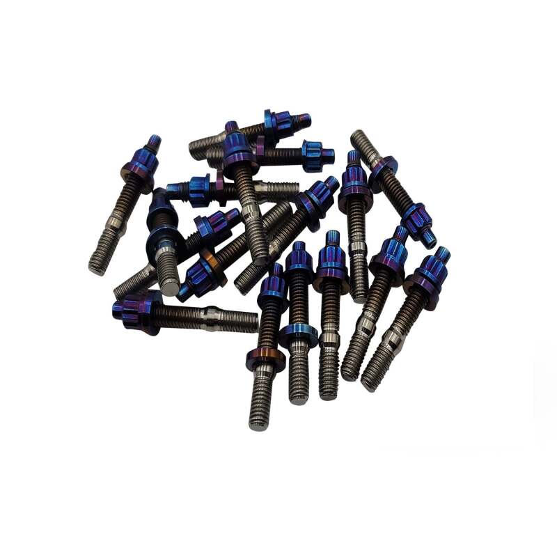 BLOX Racing Xtreme Burnt Titanium Studs M8x1.25x65mm 9 Piece Set BXFL-00309-9-TI-B