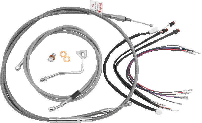 Burly Brand Gorilla Bar Control Kit 14in - Stainless Steel B30-1167