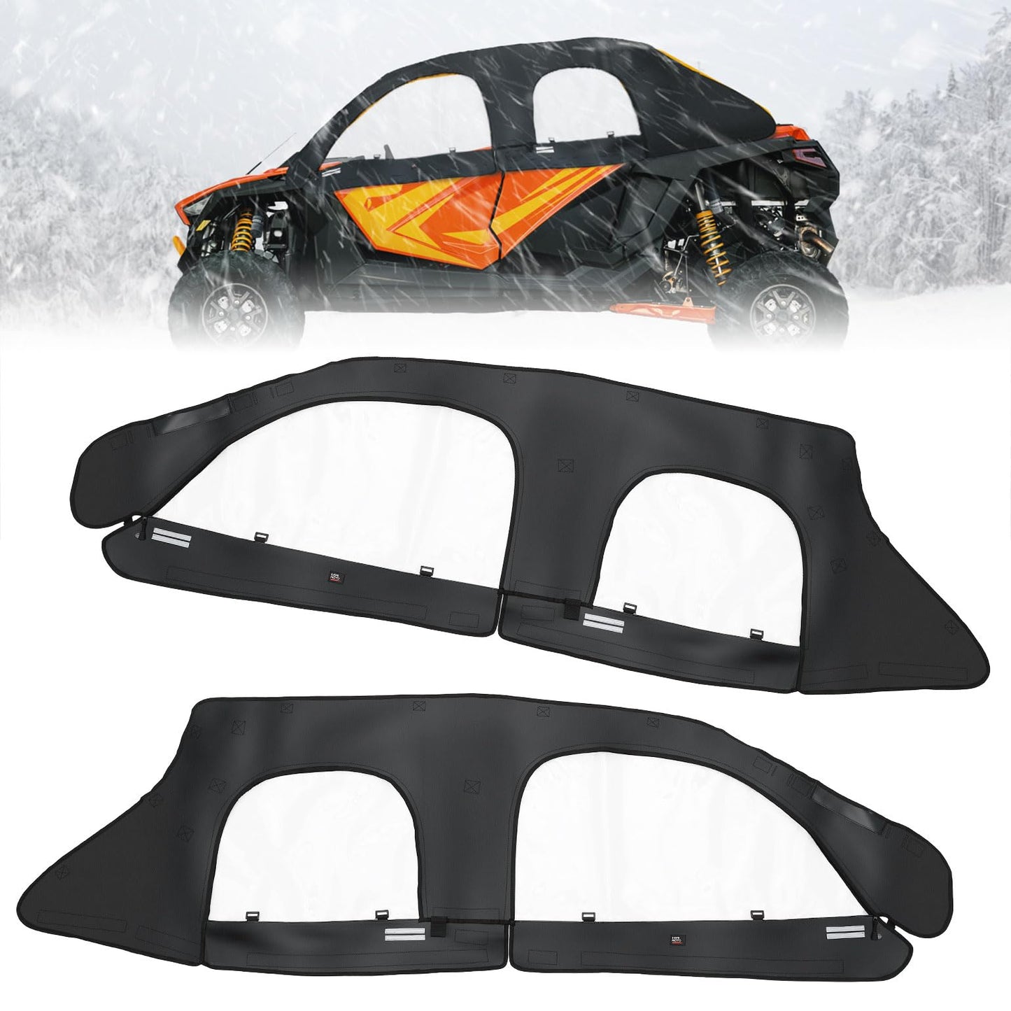 Kemimoto Soft Upper Door Cab Enclosure Set Polaris RZR PRO XP 4/Turbo