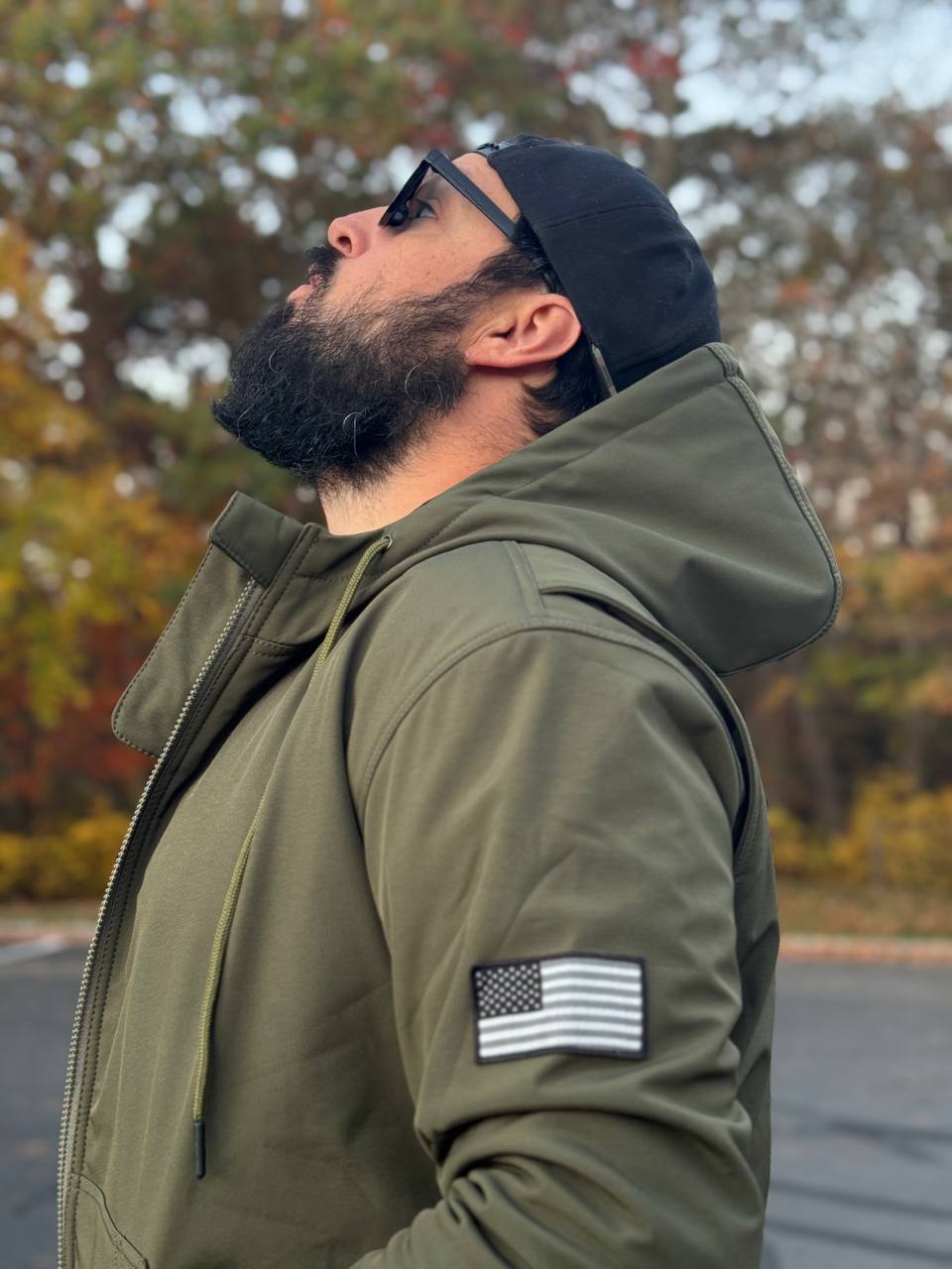 Protective SoftShell Unisex Hoodie - Army Green Matte