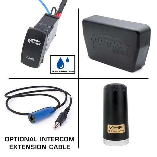Alpha Accessory Pack For Rugged UTV SXS Intercom Radio Communication Systems - With Intercom Extension Cables (for Helmet Kits)