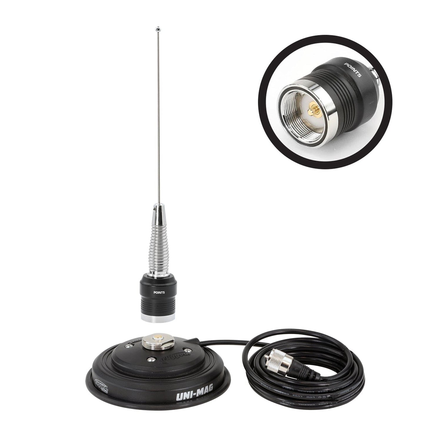 Rugged Radios GMRS / UHF No Ground Plane (NGP) Whip Antenna Kit with Magnetic Mount