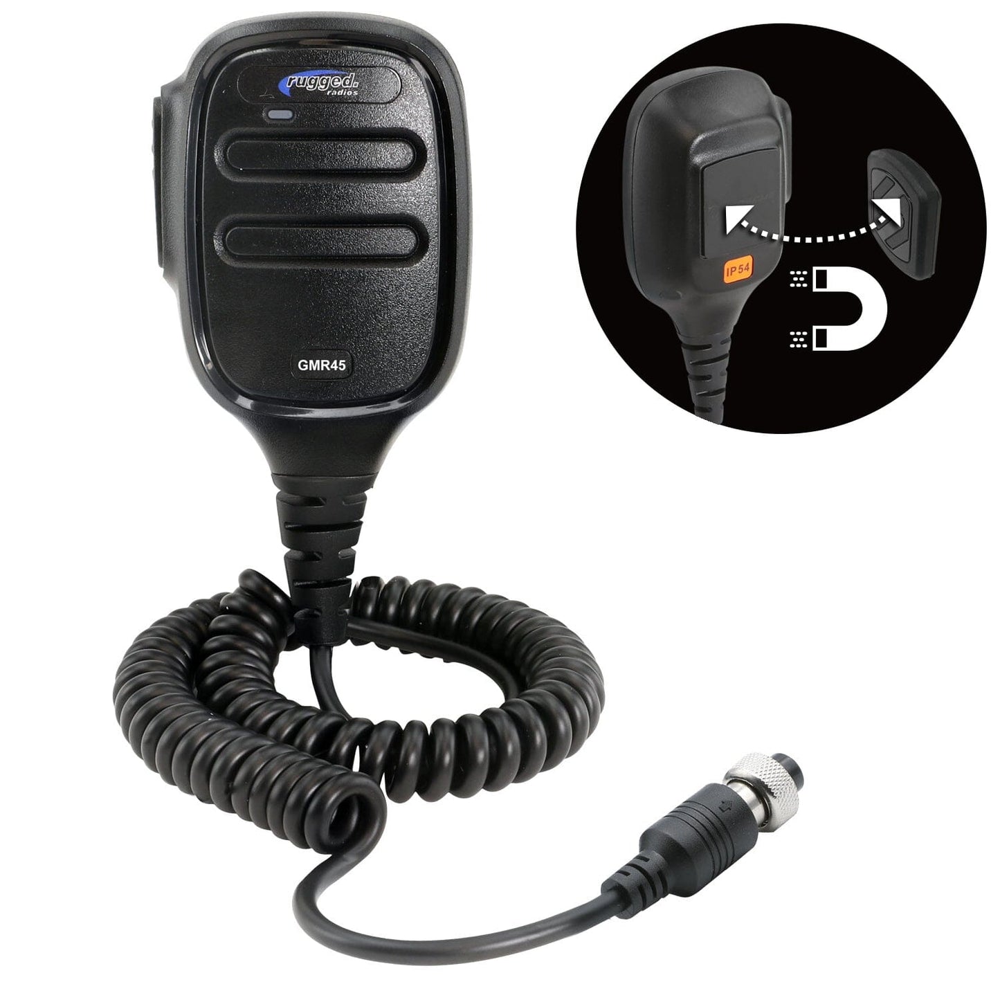 Rugged Radios Hand Mic for GMR45 Mobile Radio with Scosche MagicMount™