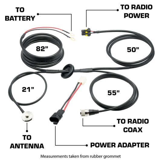 Power and Antenna Cable Harness for JT JL
